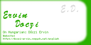 ervin doczi business card